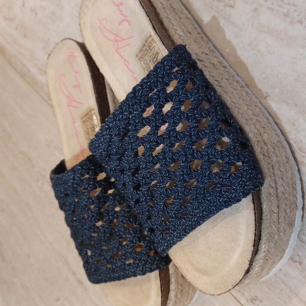 Vintage Havana Blue Denim Wedges